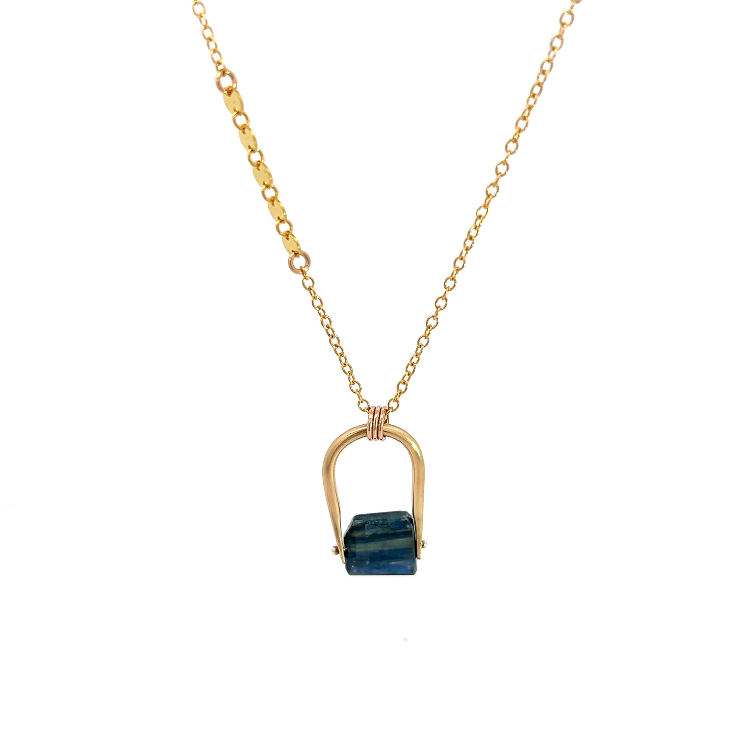 Blue Kyanite Stirrup Necklace