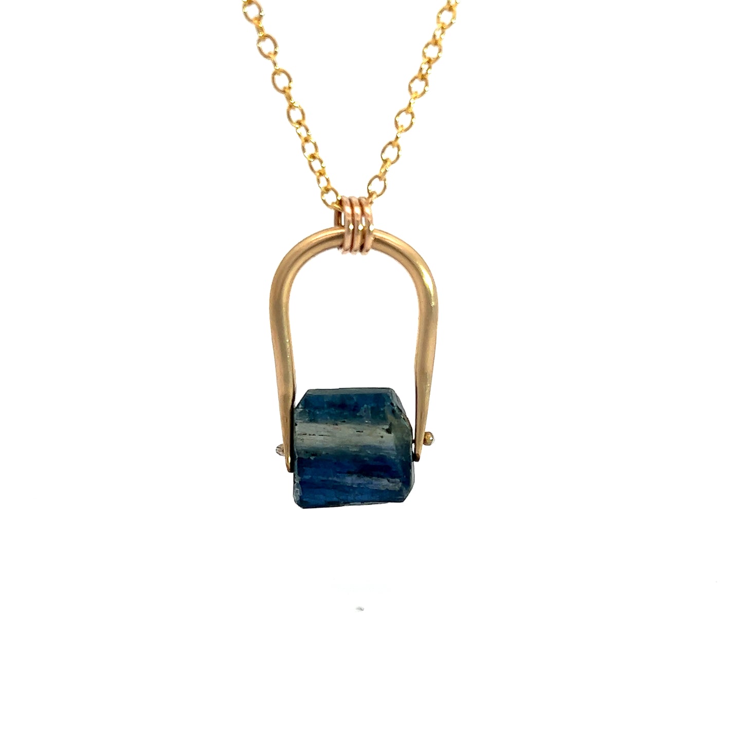 Blue Kyanite Stirrup Necklace