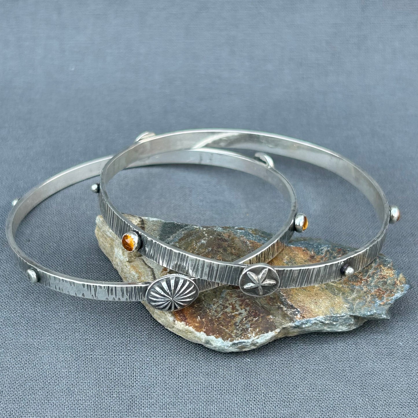 Hammered Sterling Bangle Bracelet