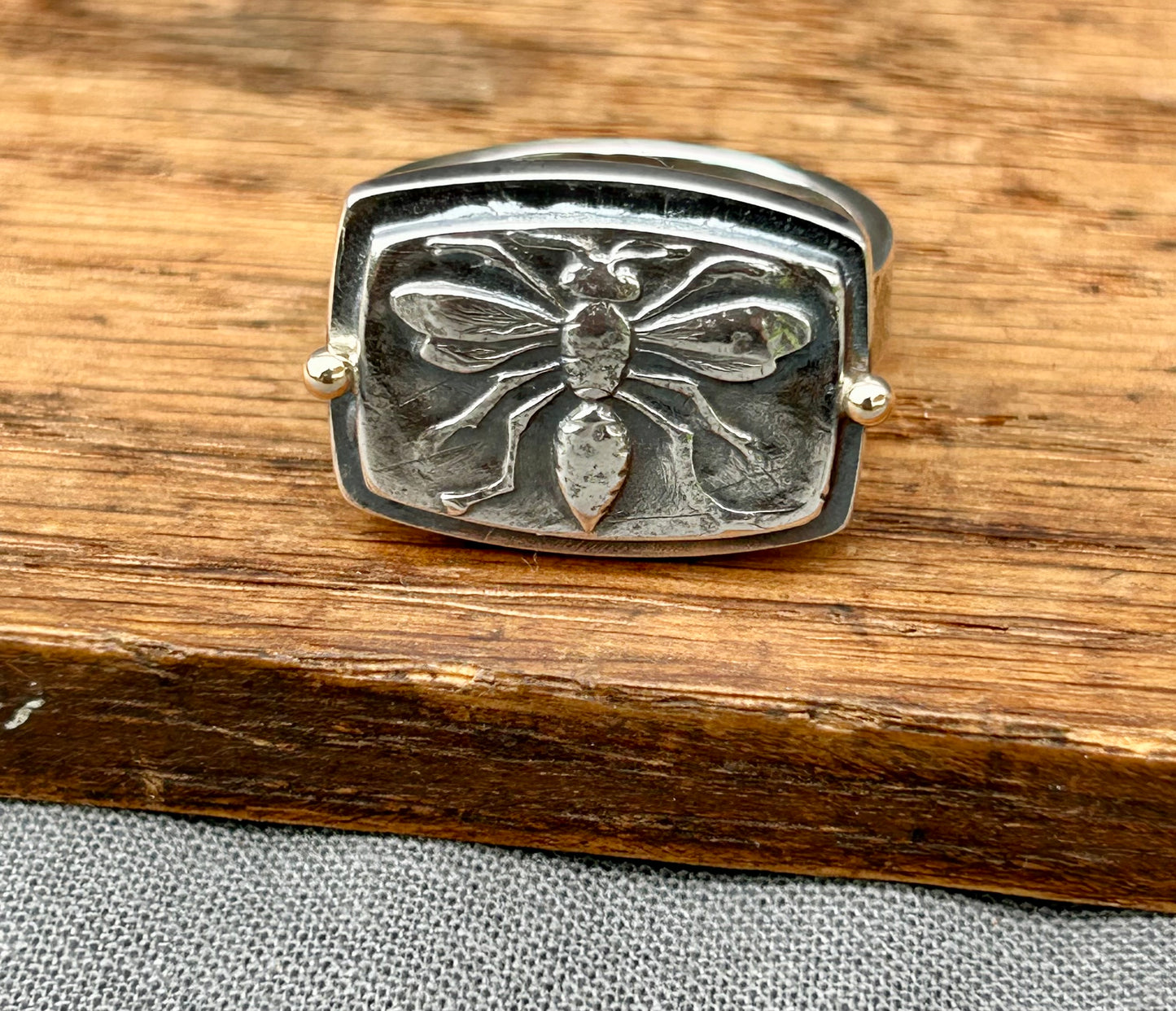 Mixed Metal Bee Ring