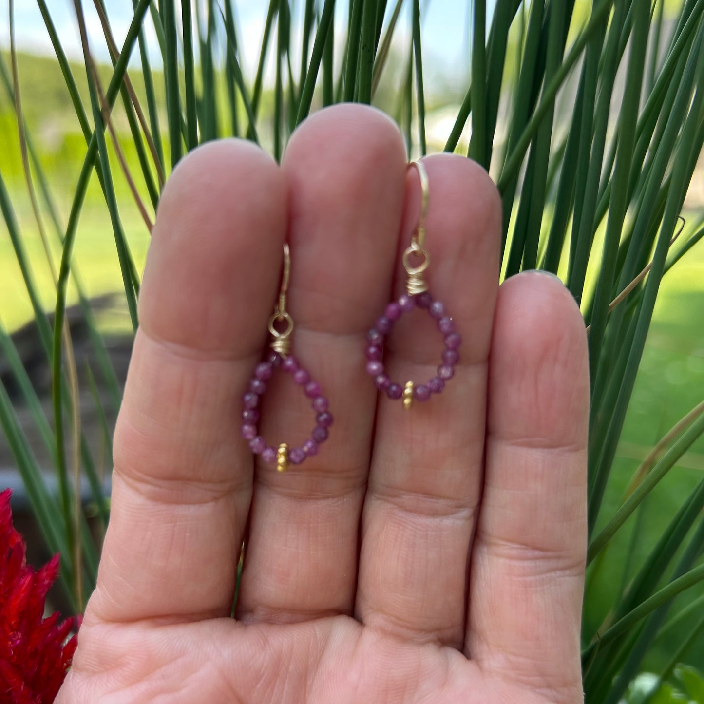 Ruby Loop Earrings
