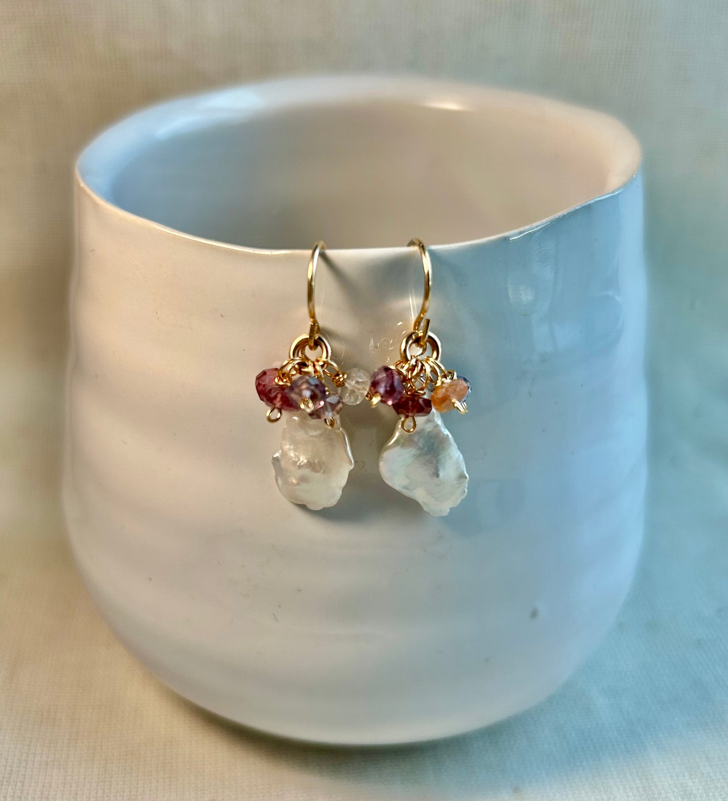 Keshi Pearl Cluster Style Earring