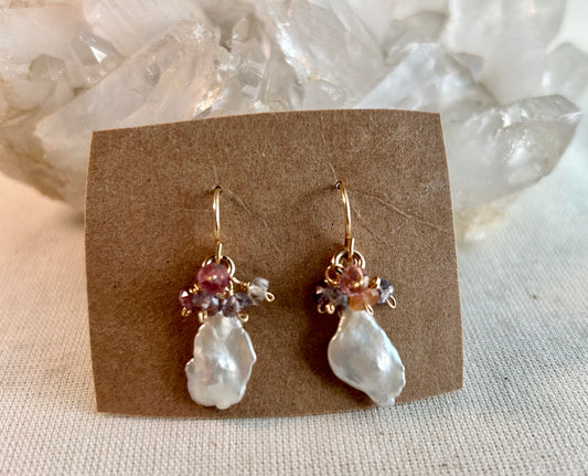 Keshi Pearl Cluster Style Earring