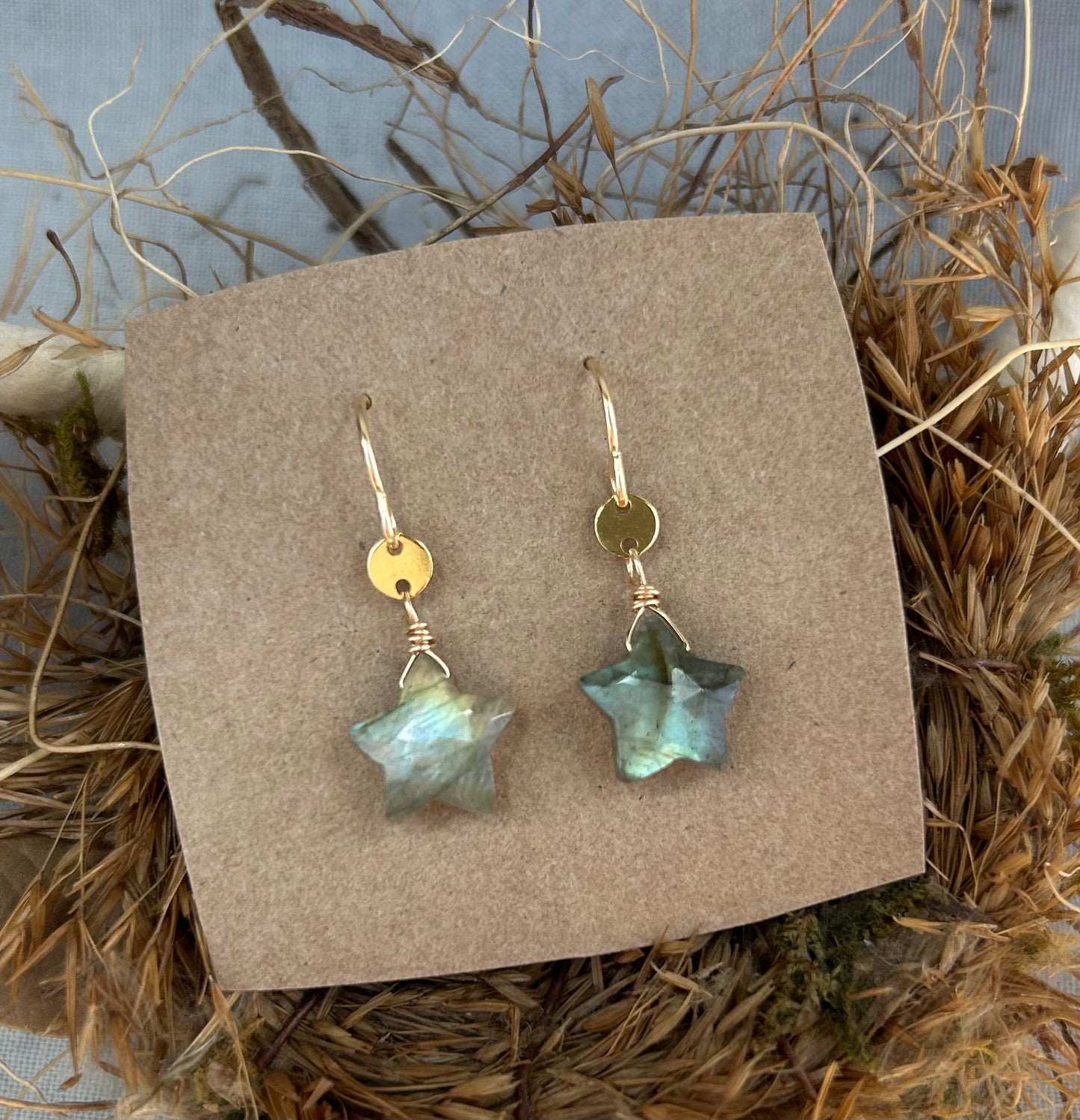 Labradorite Star Earrings