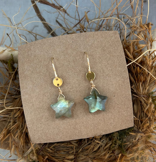 Labradorite Star Earrings