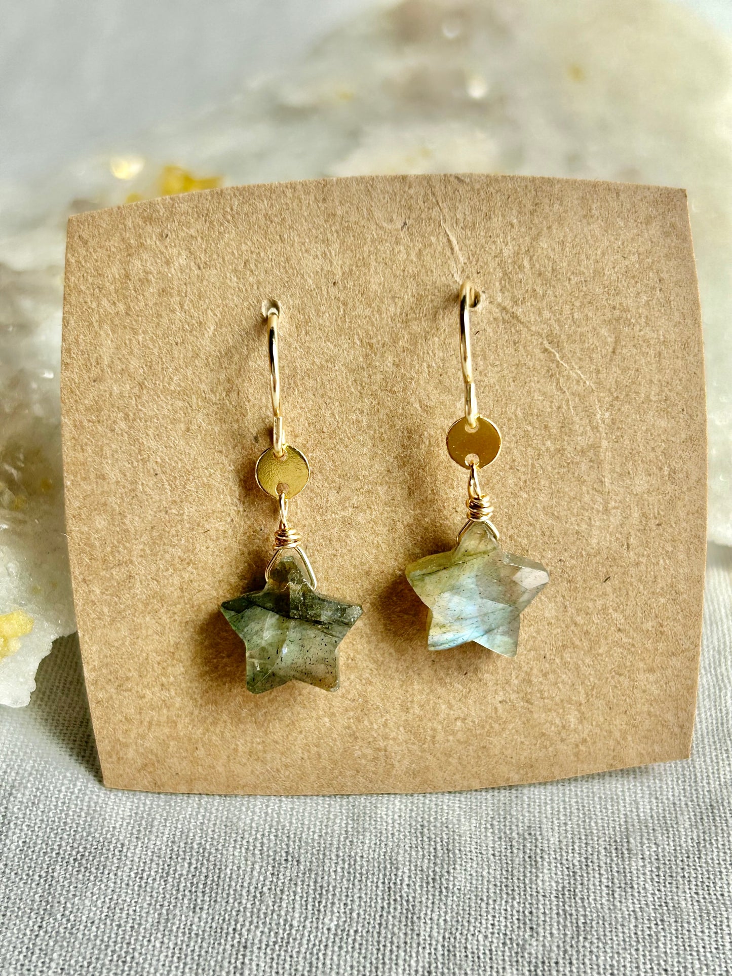 Labradorite Star Earrings
