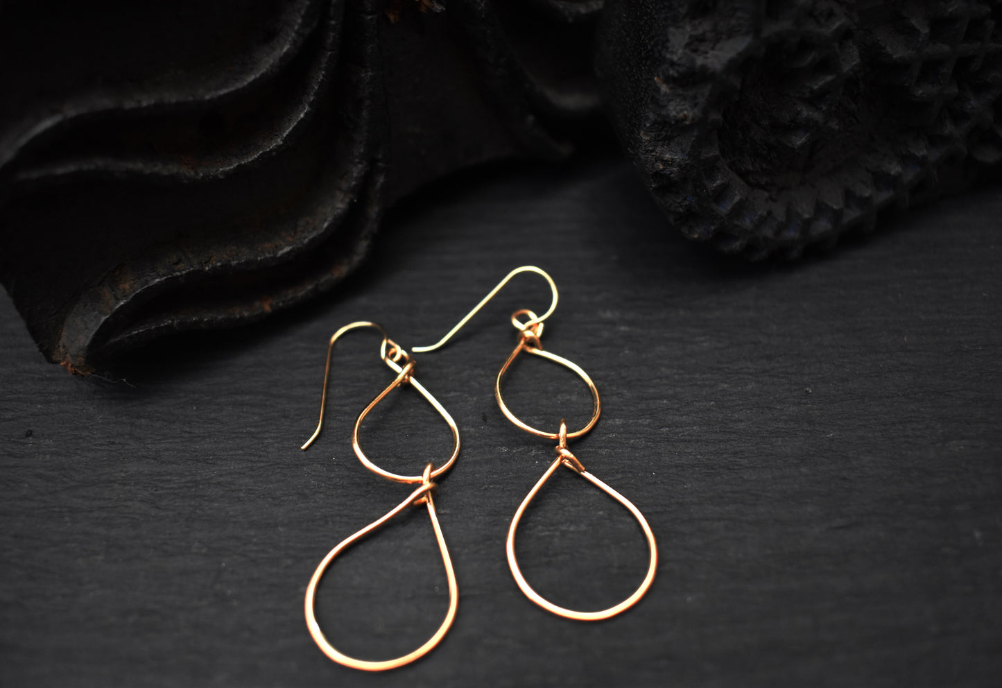 Oblong Gold Hoop Earrings