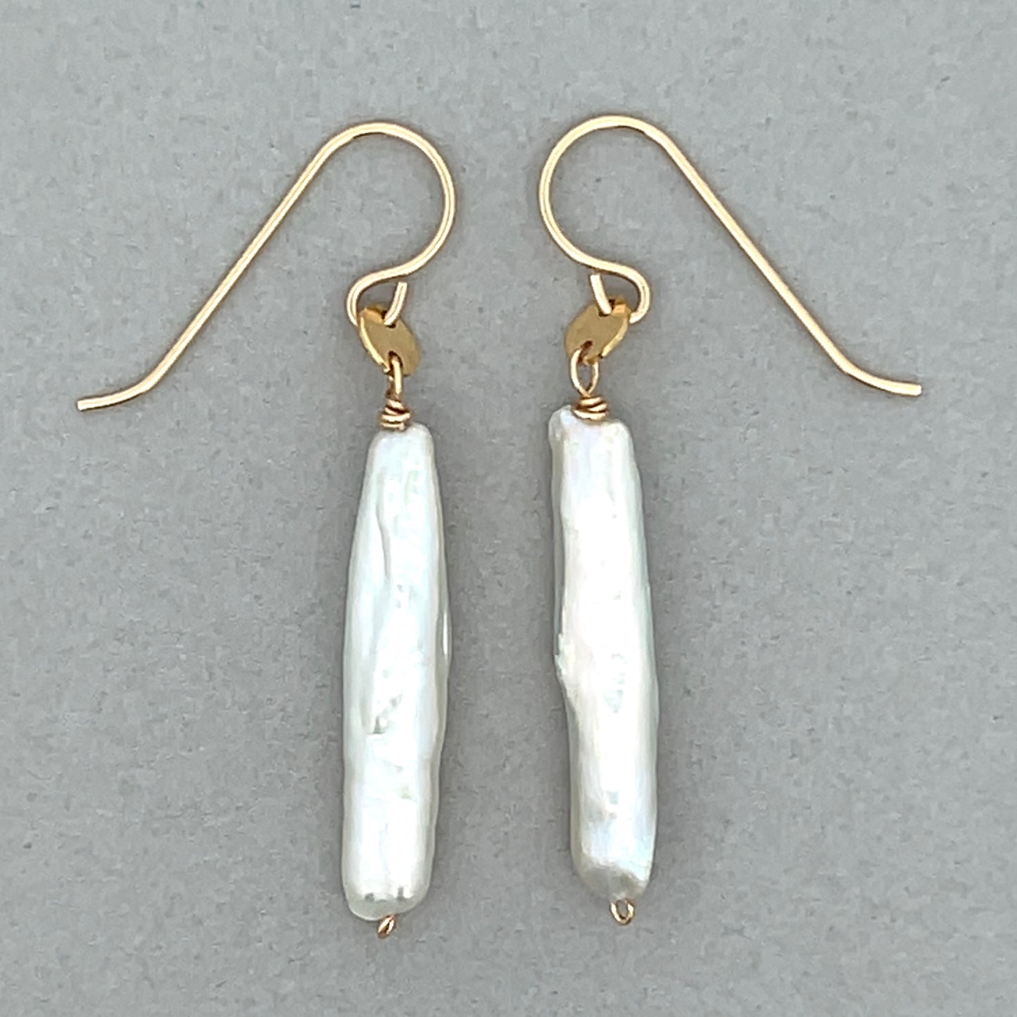 Natural White Stick Pearl Earrings