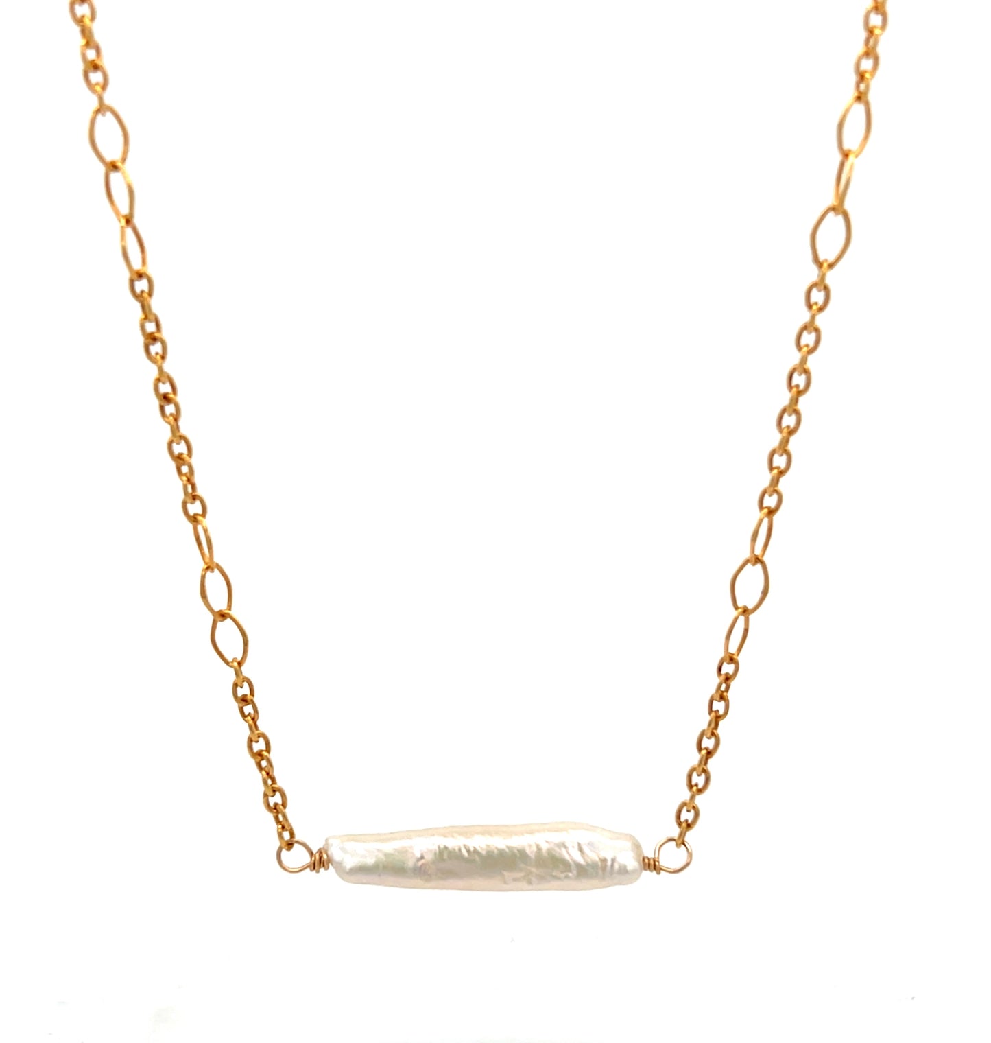 Stick Pearl Bar Necklace