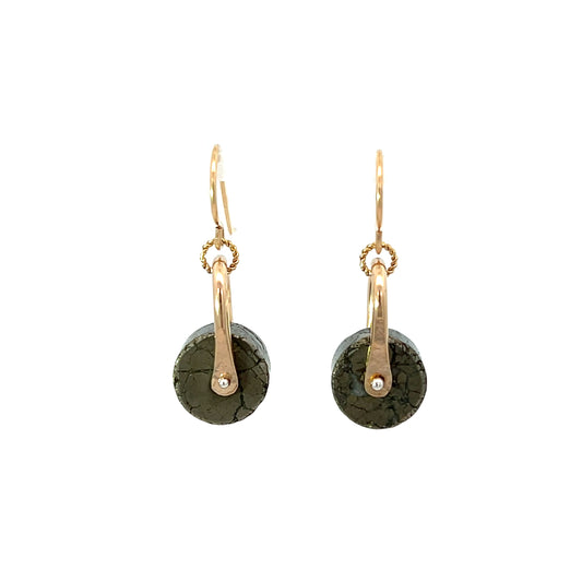 Pyrite Wheel Earrings