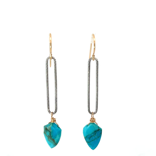 Sterling and Turquoise Link Earrings
