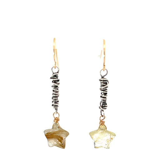 Mixed Metal Star Earrings
