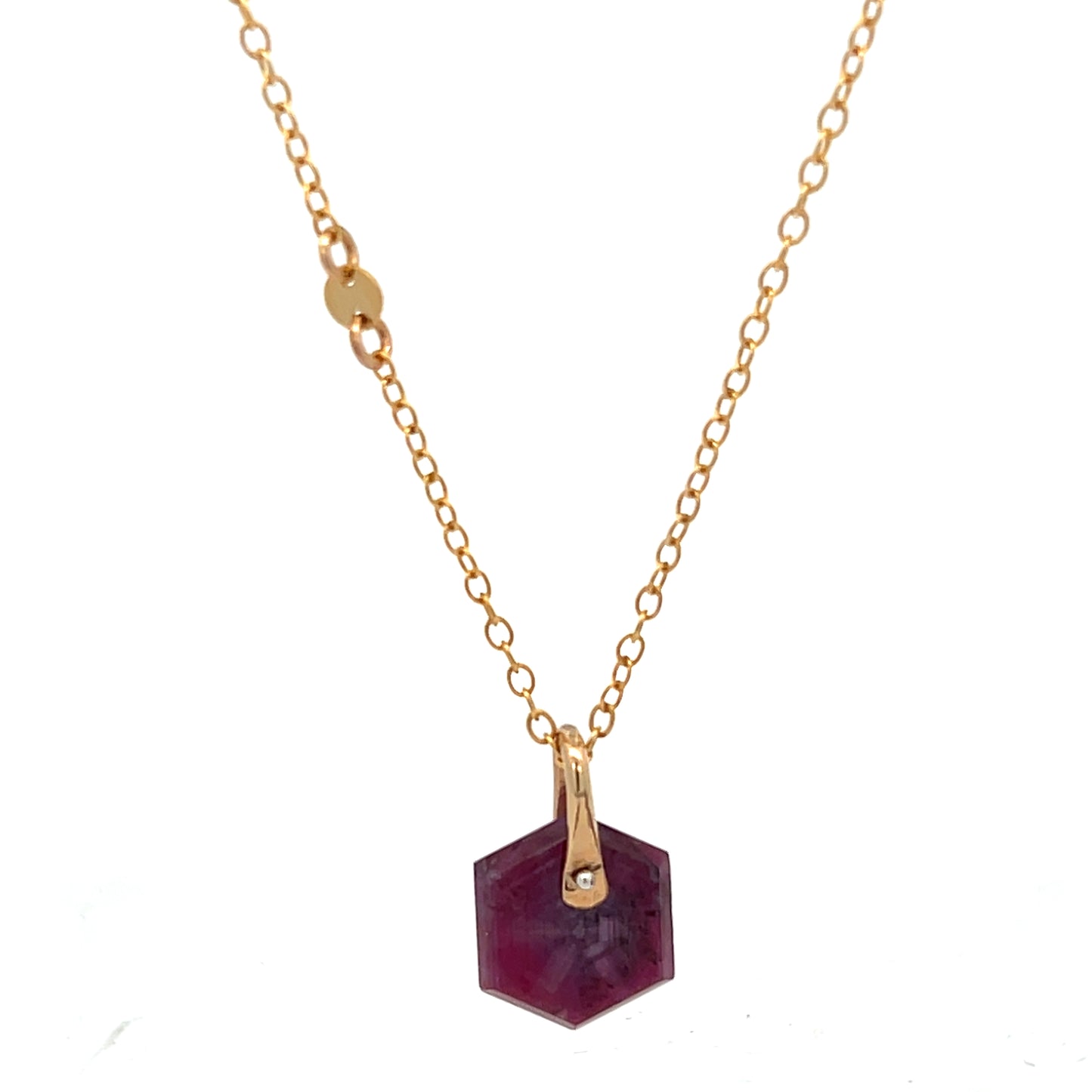 Natural Ruby and Gold Pendant