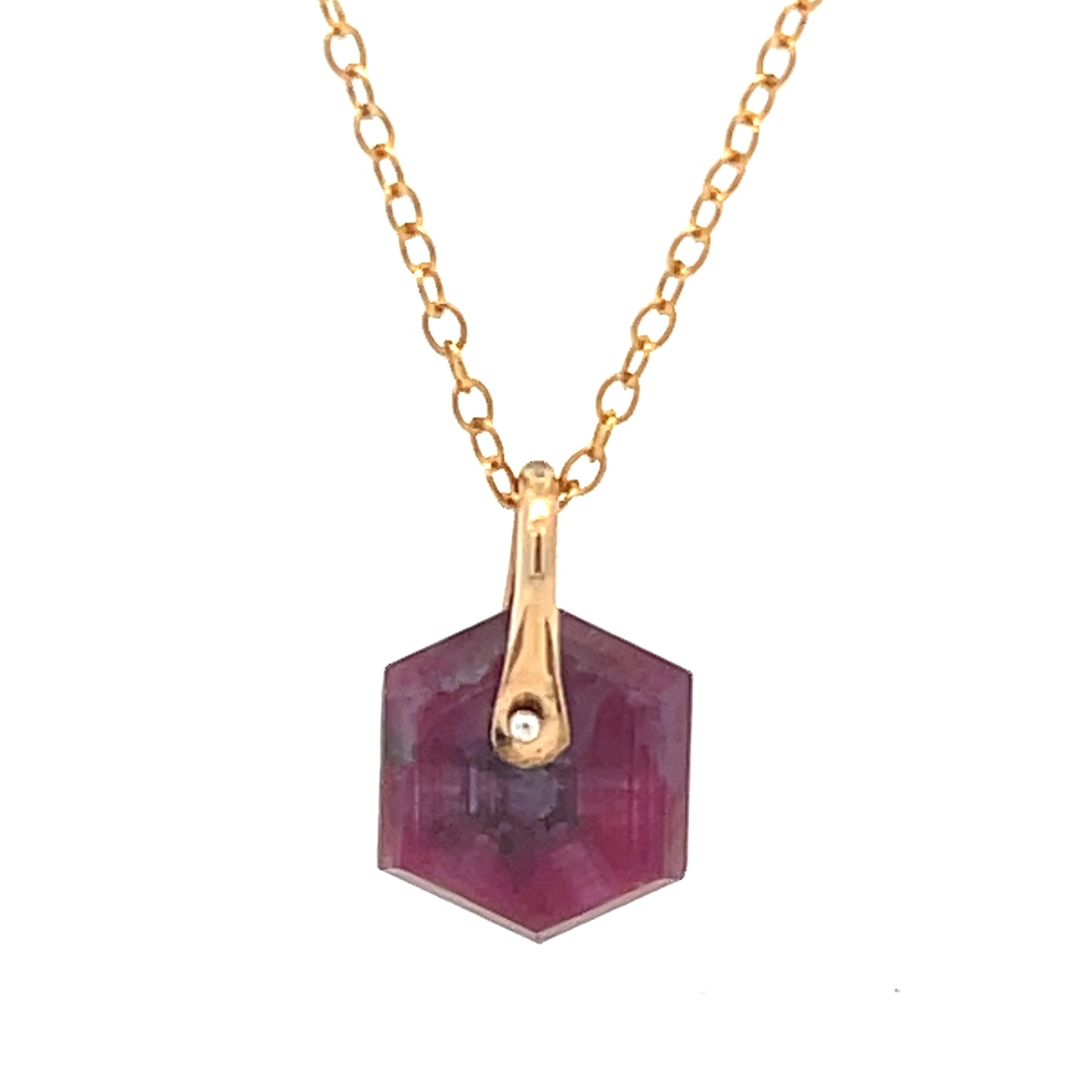 Natural Ruby and Gold Pendant