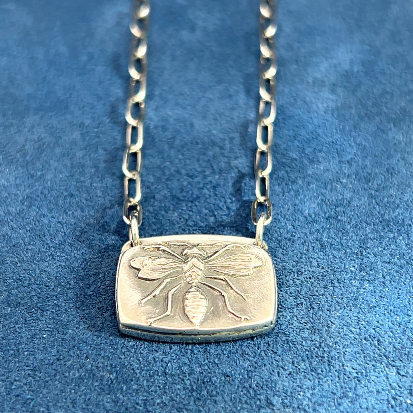 Sterling Bee Medallion Necklace