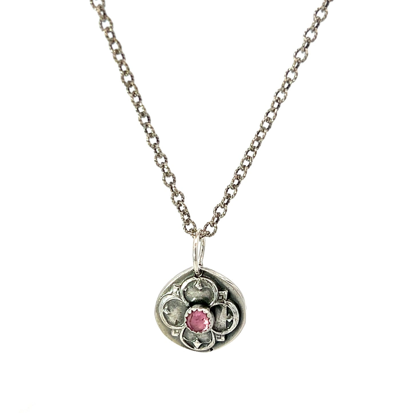 Sweet Sterling Medallion with Pink Tourmaline
