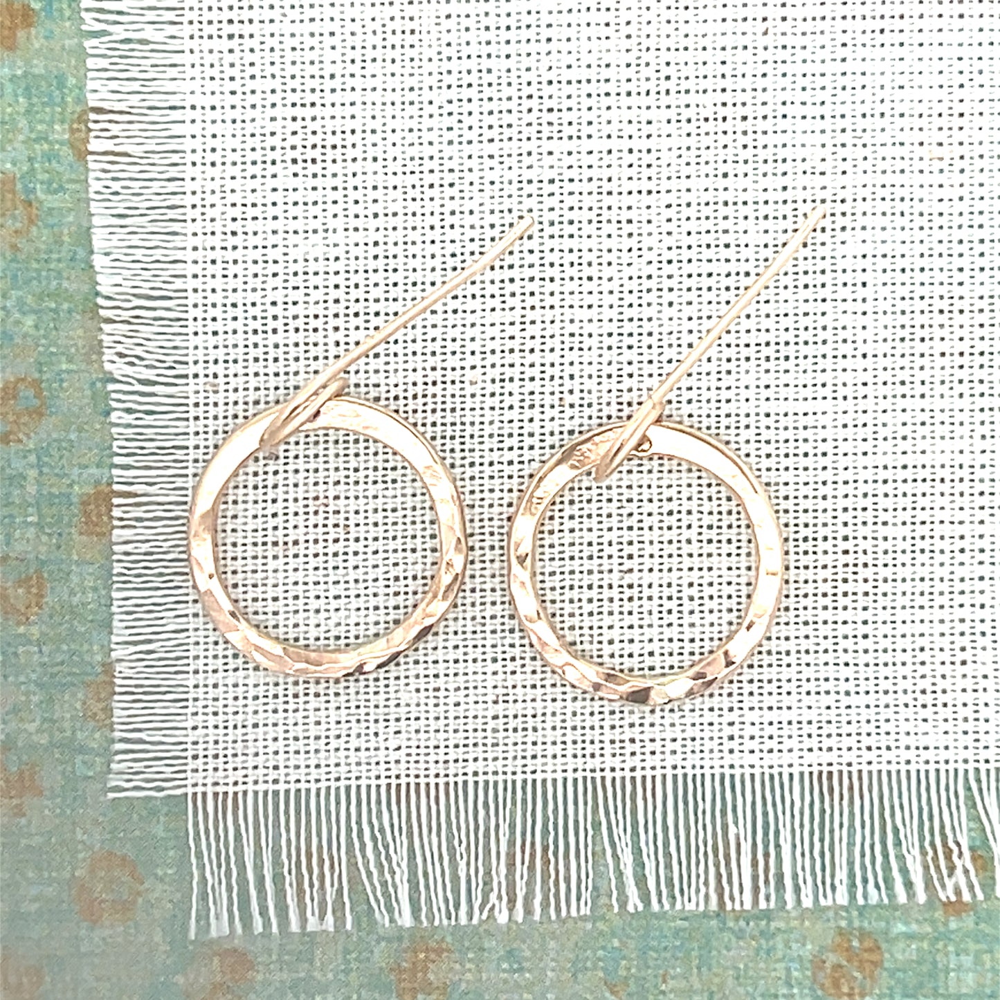 Petite Hammered 14kt Gold Fill Hoop Earrings