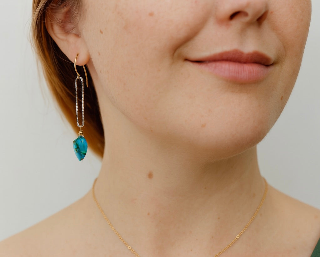Sterling and Turquoise Link Earrings