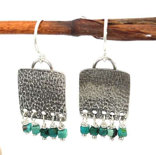 Turquoise Squares in Sterling