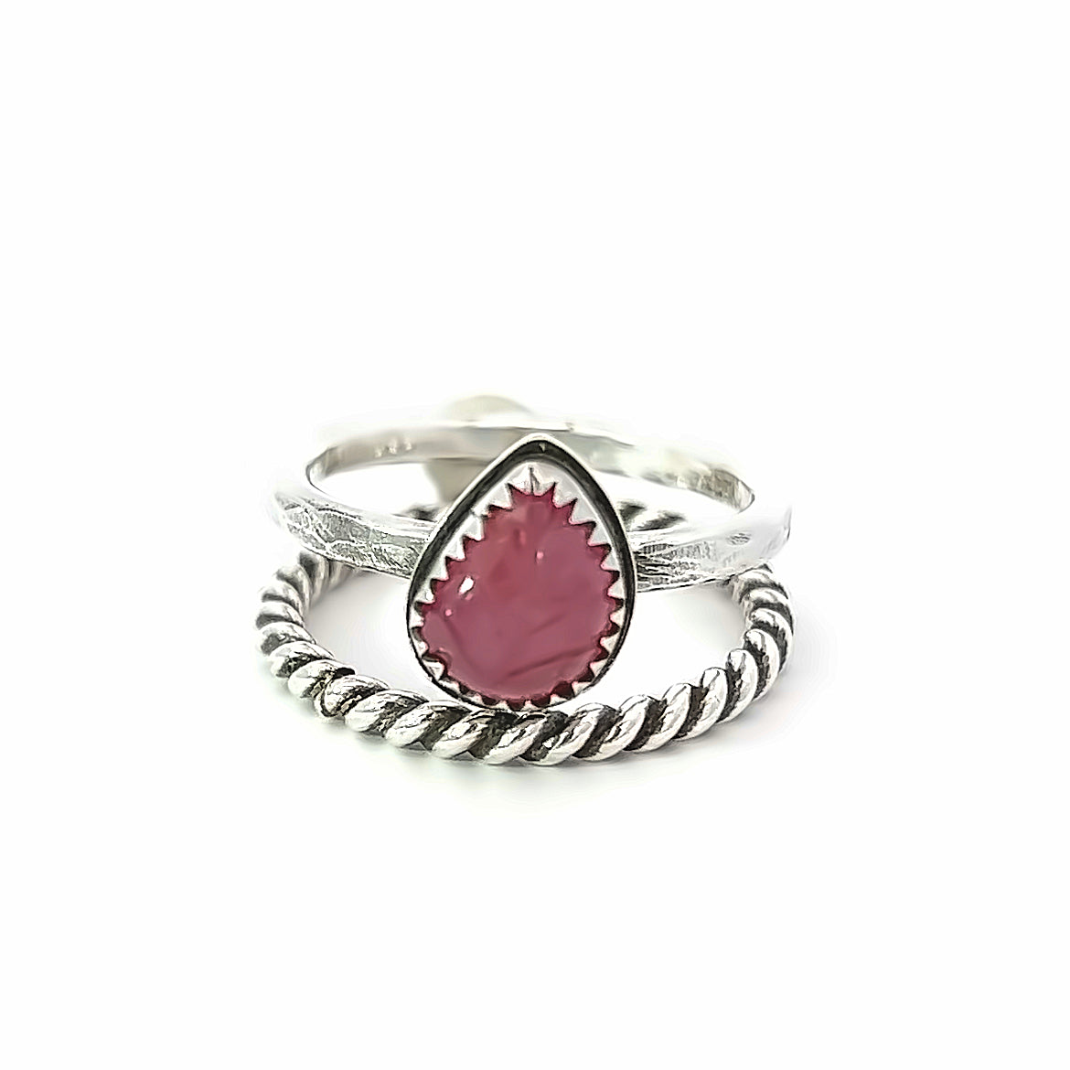 Pink Tourmaline Carved Gemstone Rings