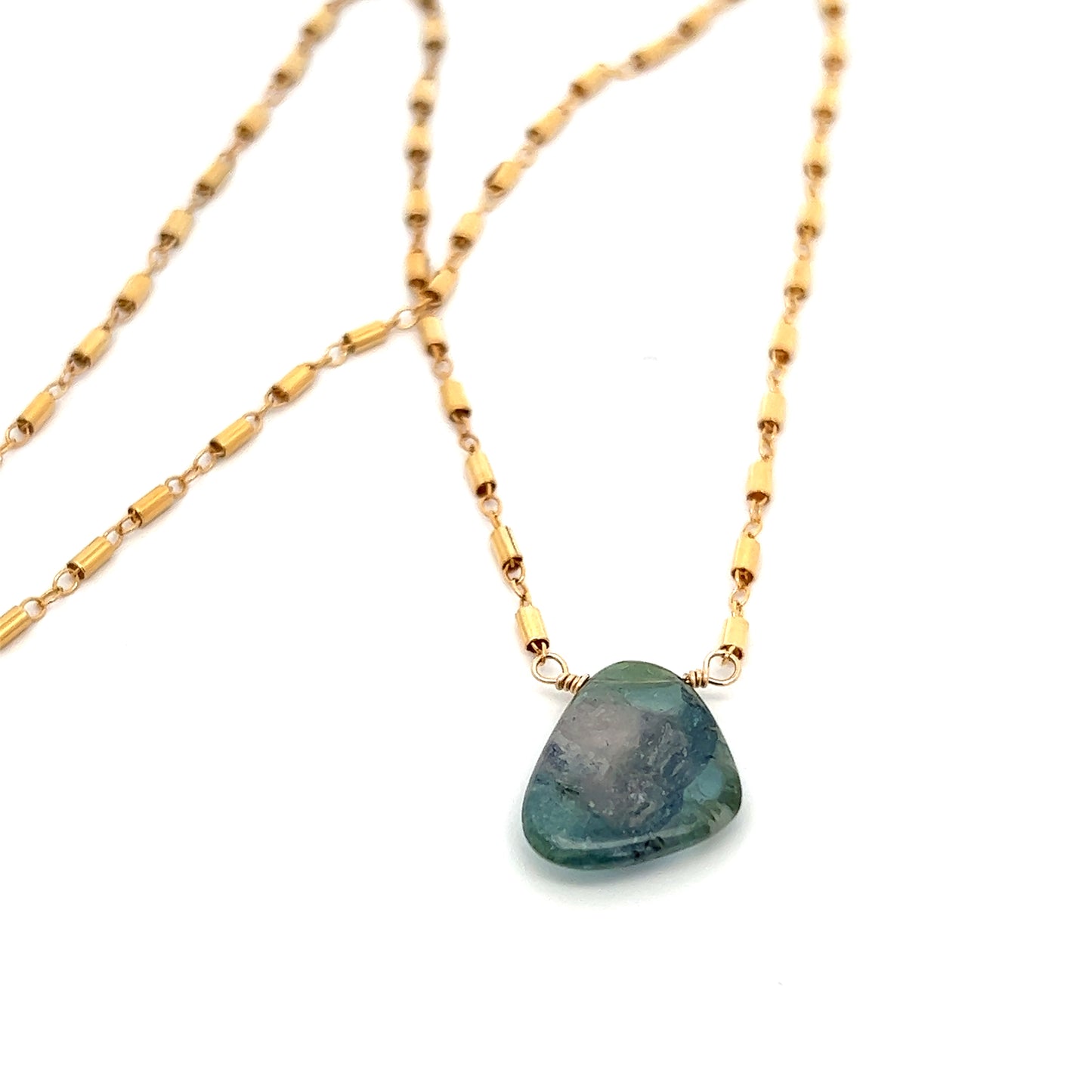 Tourmaline Slice Necklace in Gold