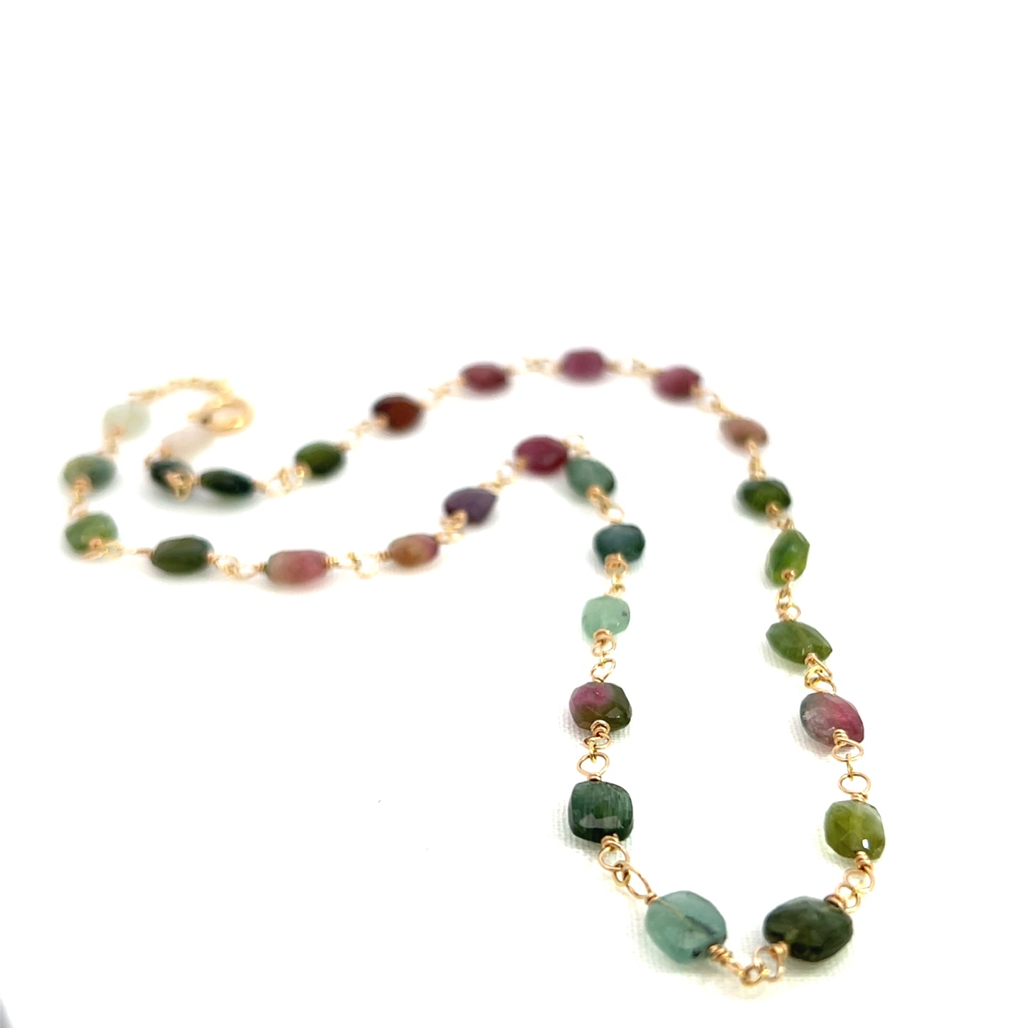 Multi Tourmaline Gold Necklace