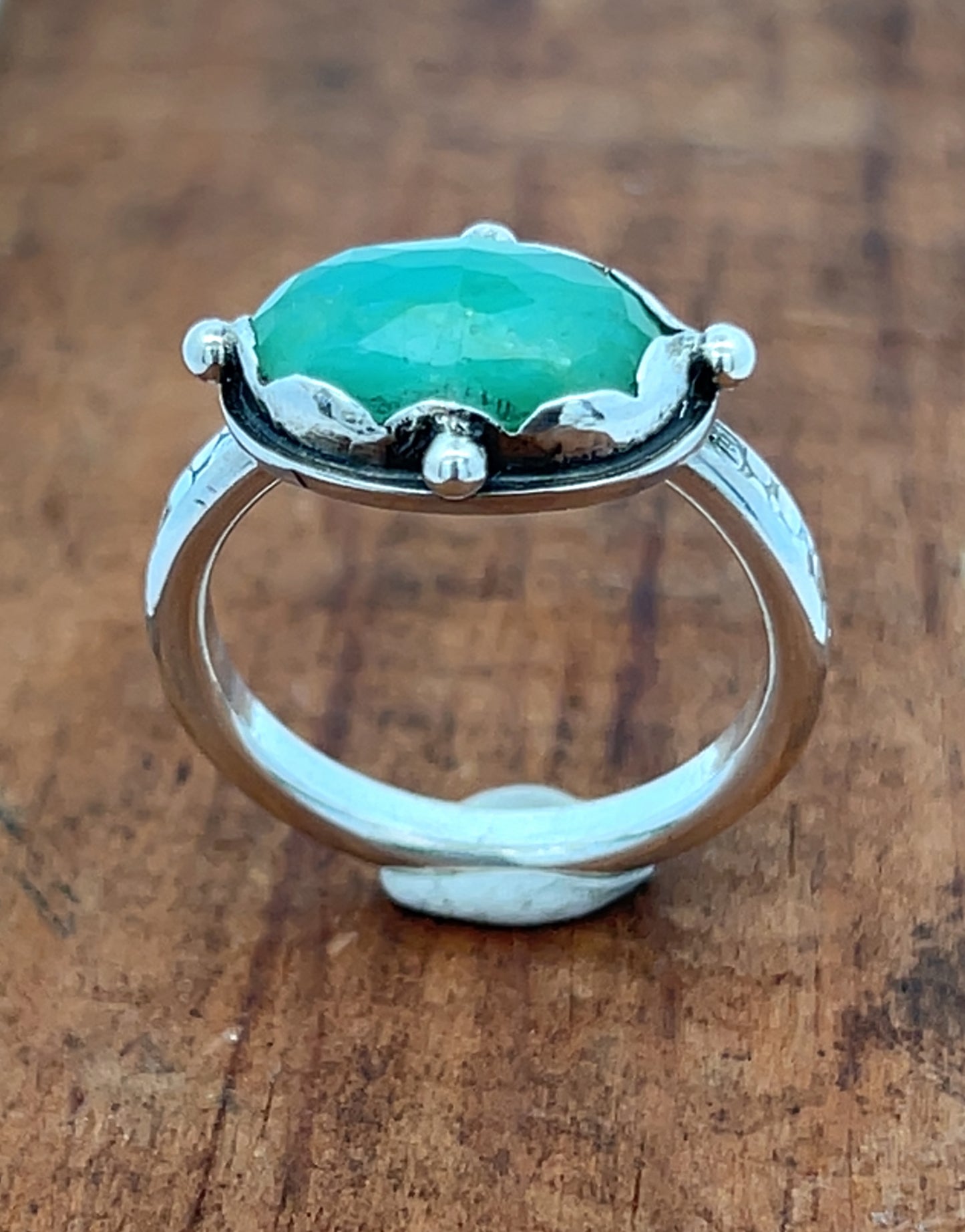 Rose cut Peruvian Opal Ring