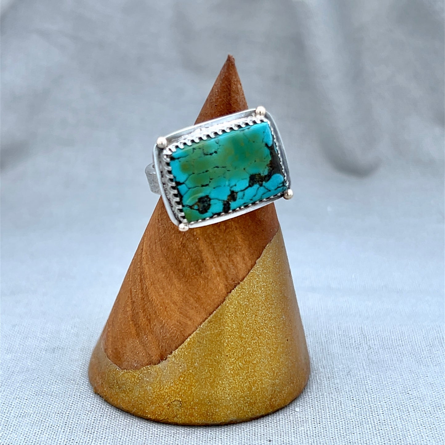 Mixed Metal Turquoise Statement Ring