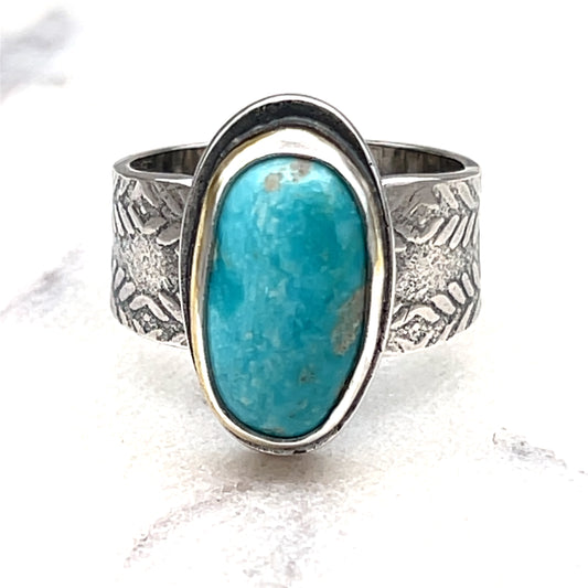 Mixed Metal Turquoise Ring