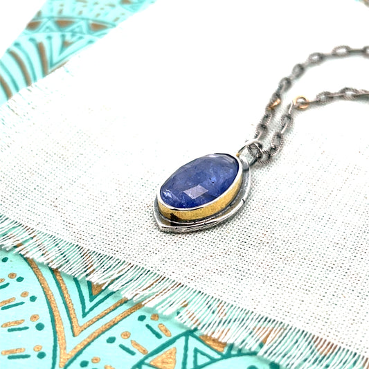 Mixed Metal Tanzanite Necklace