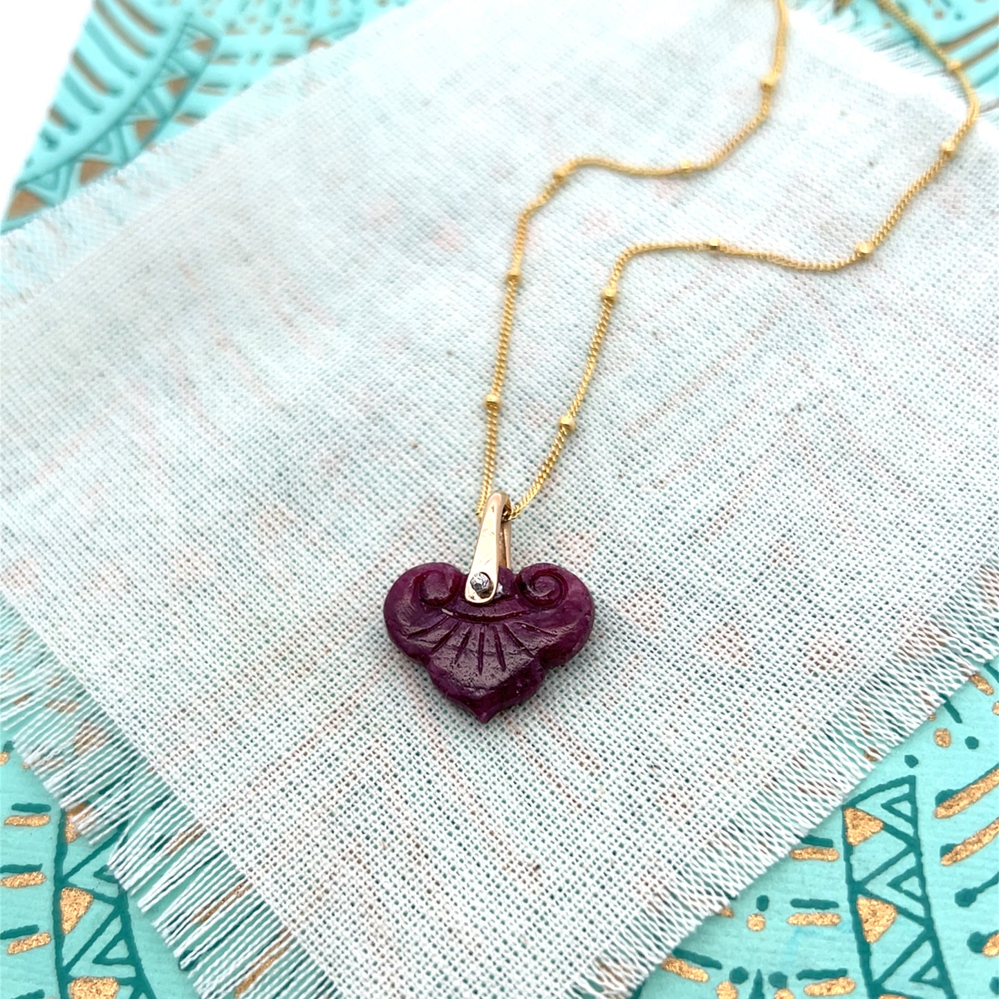 Carved Ruby Pendant