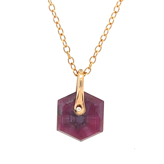 Natural Ruby and Gold Pendant
