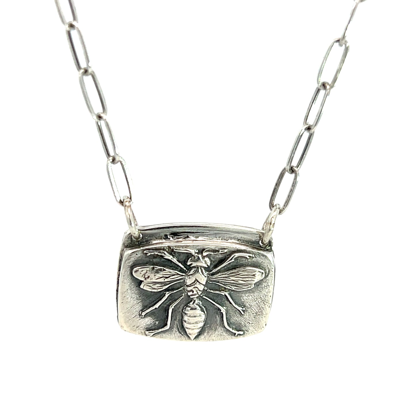 Sterling Bee Medallion Necklace