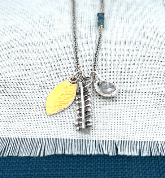 Mixed Metal Charm Necklace