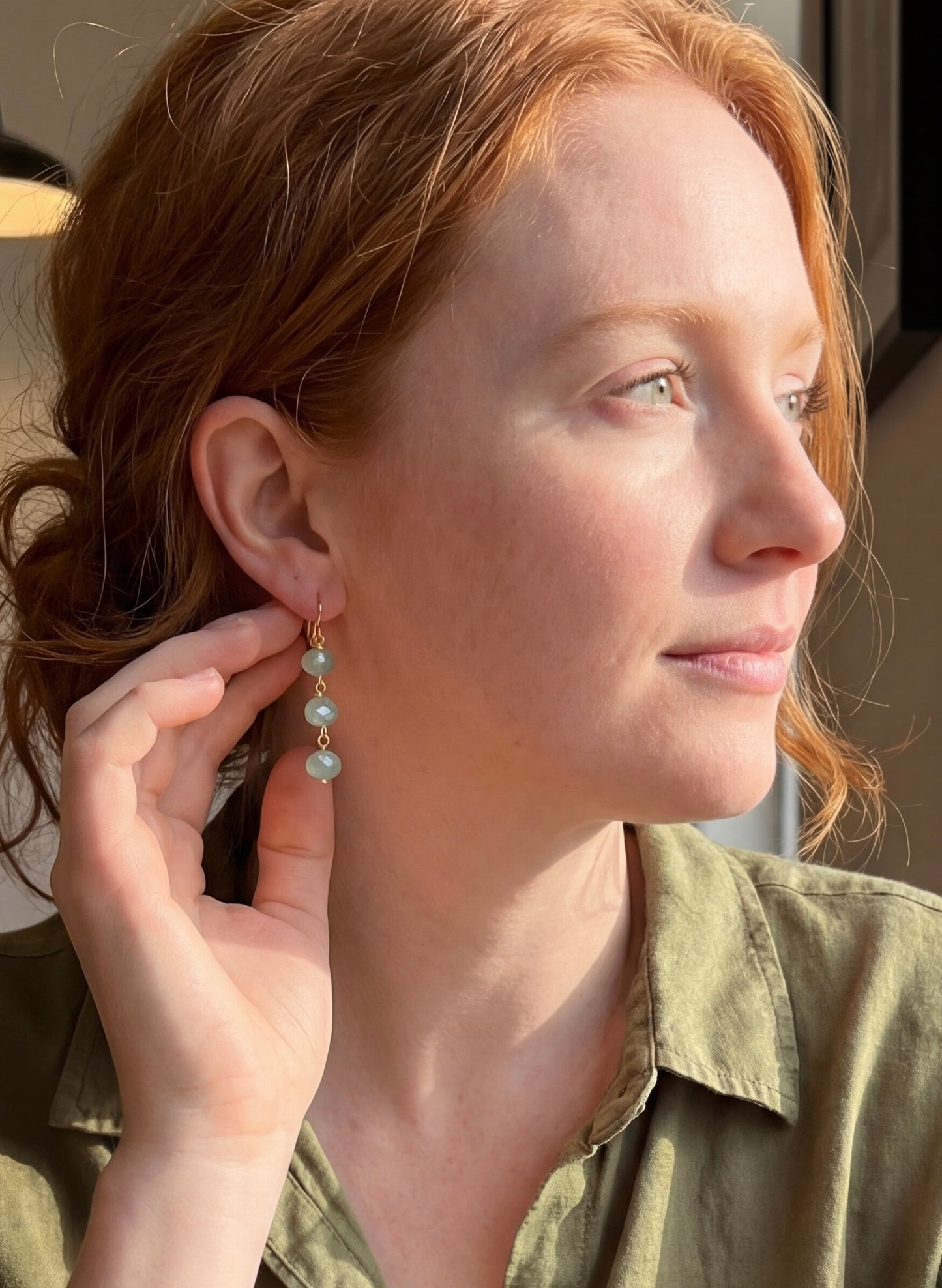 Trio Aquamarine Earrings