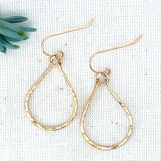 Hammered Gold Hoop Earrings