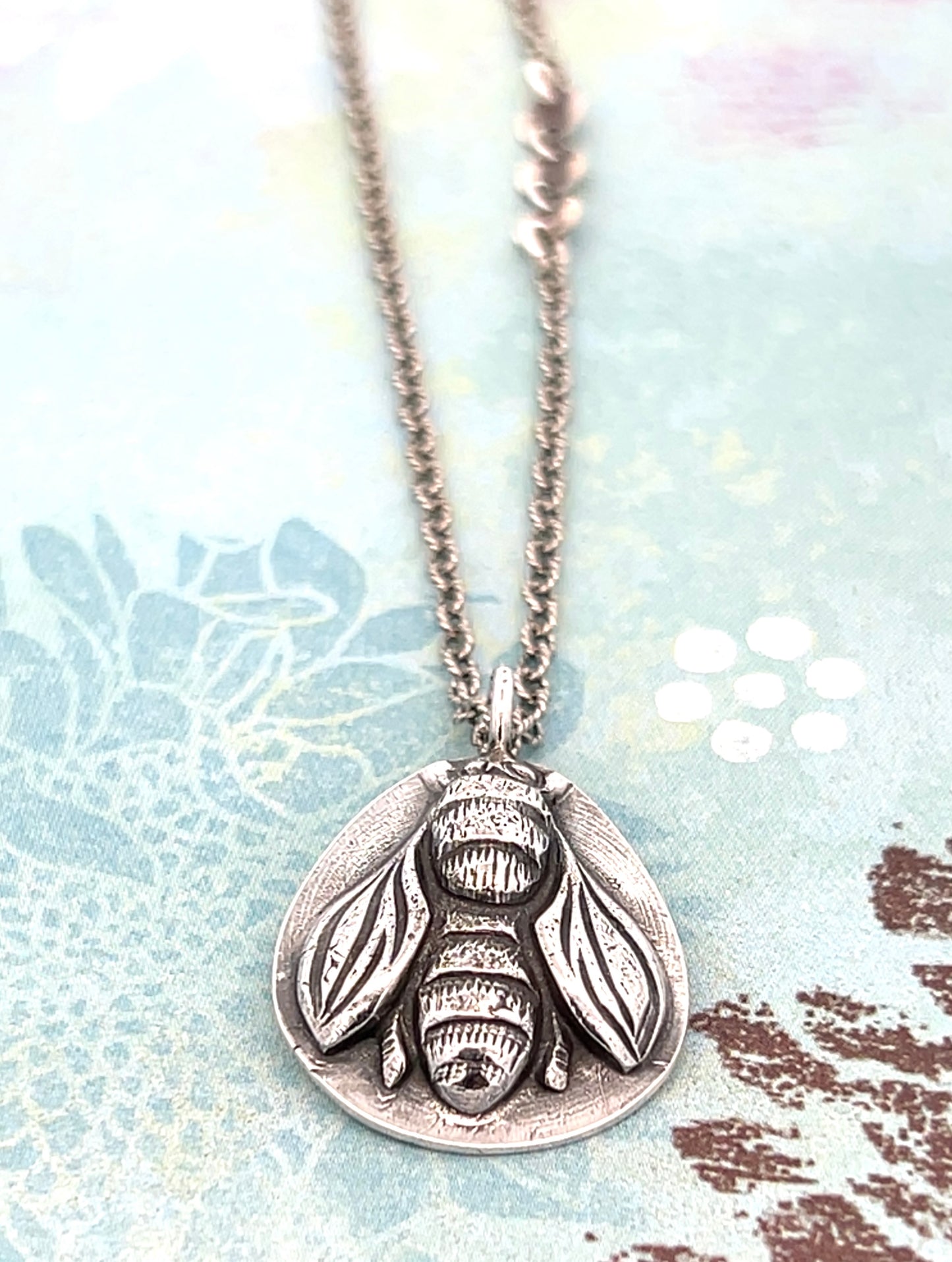 Sterling Honey Bee Medallion