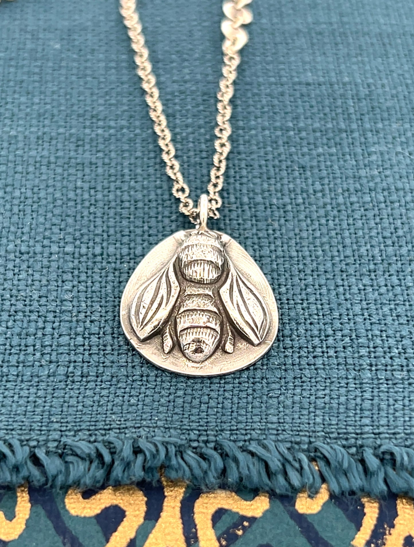 Sterling Honey Bee Medallion