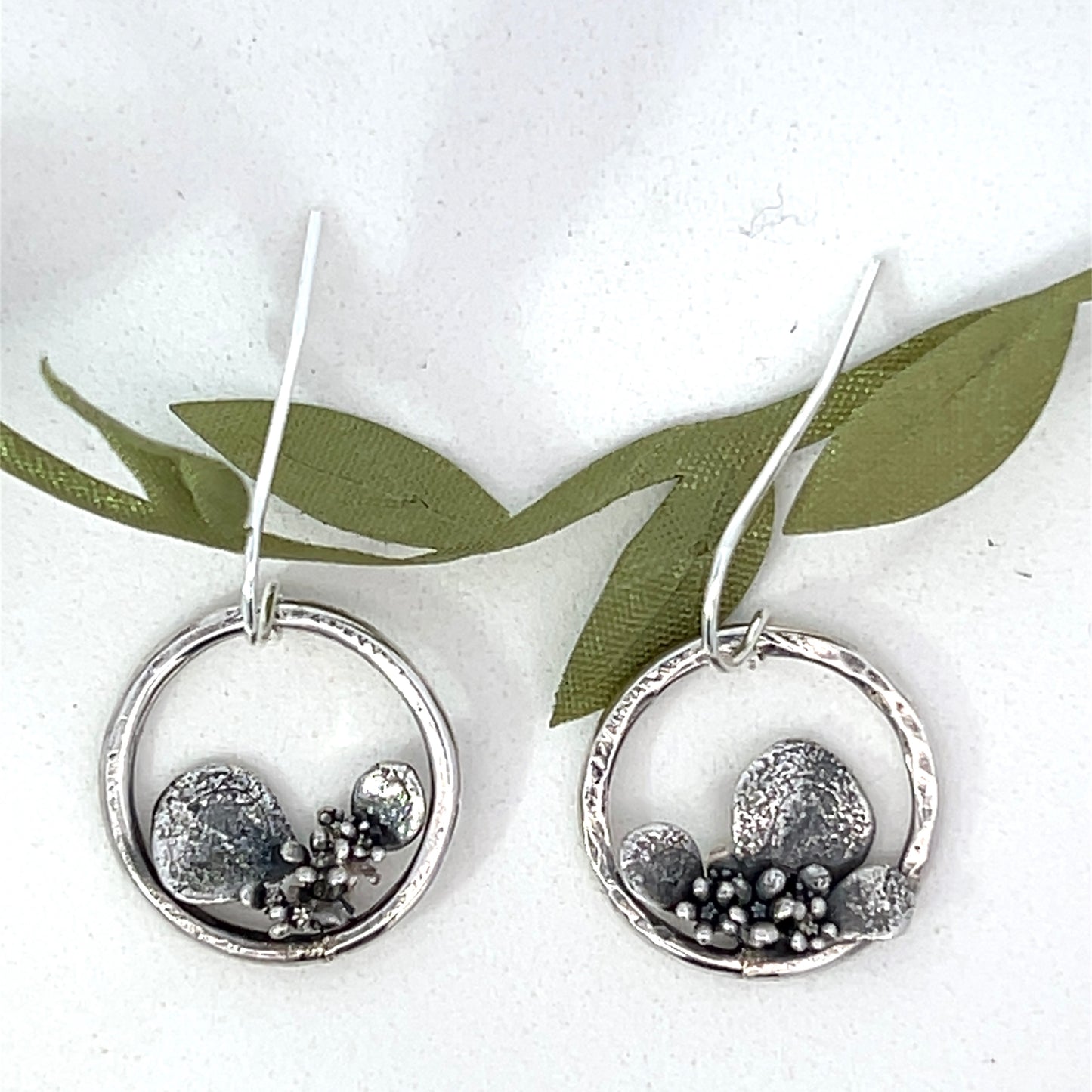 Botanical Sterling Hoops