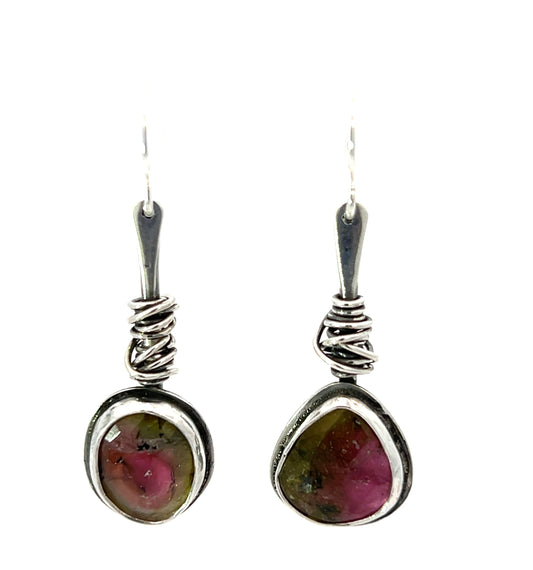 Watermelon Tourmaline Drop Earrings