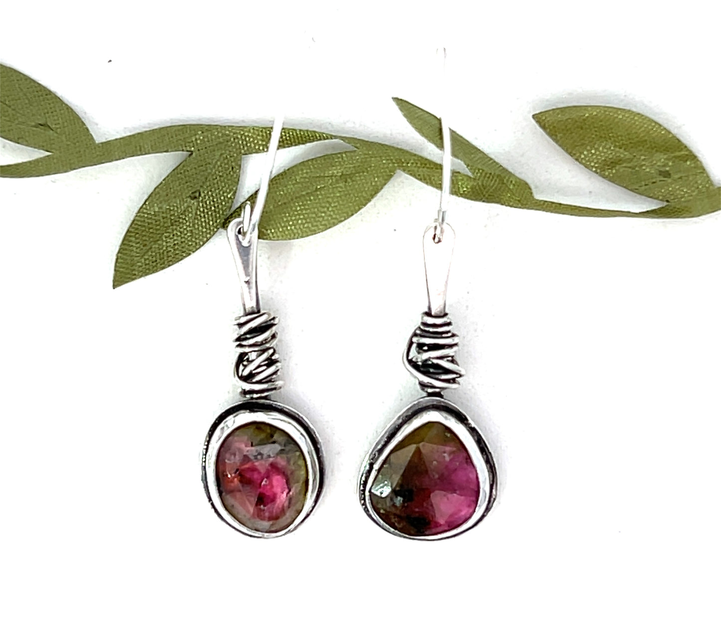 Watermelon Tourmaline Drop Earrings