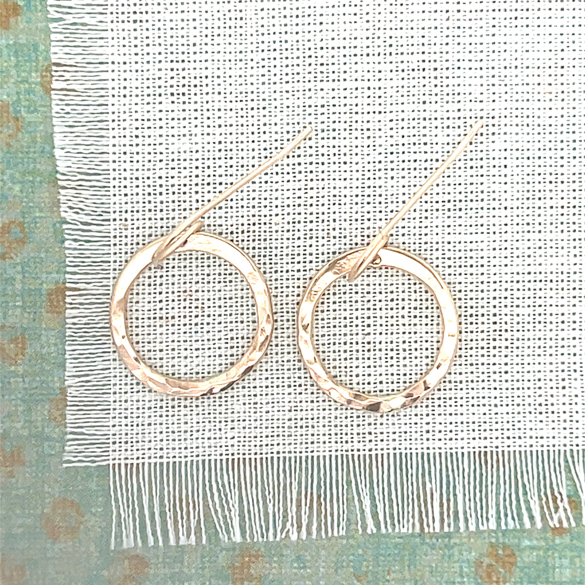 Petite Hammered 14kt Gold Fill Hoop Earrings